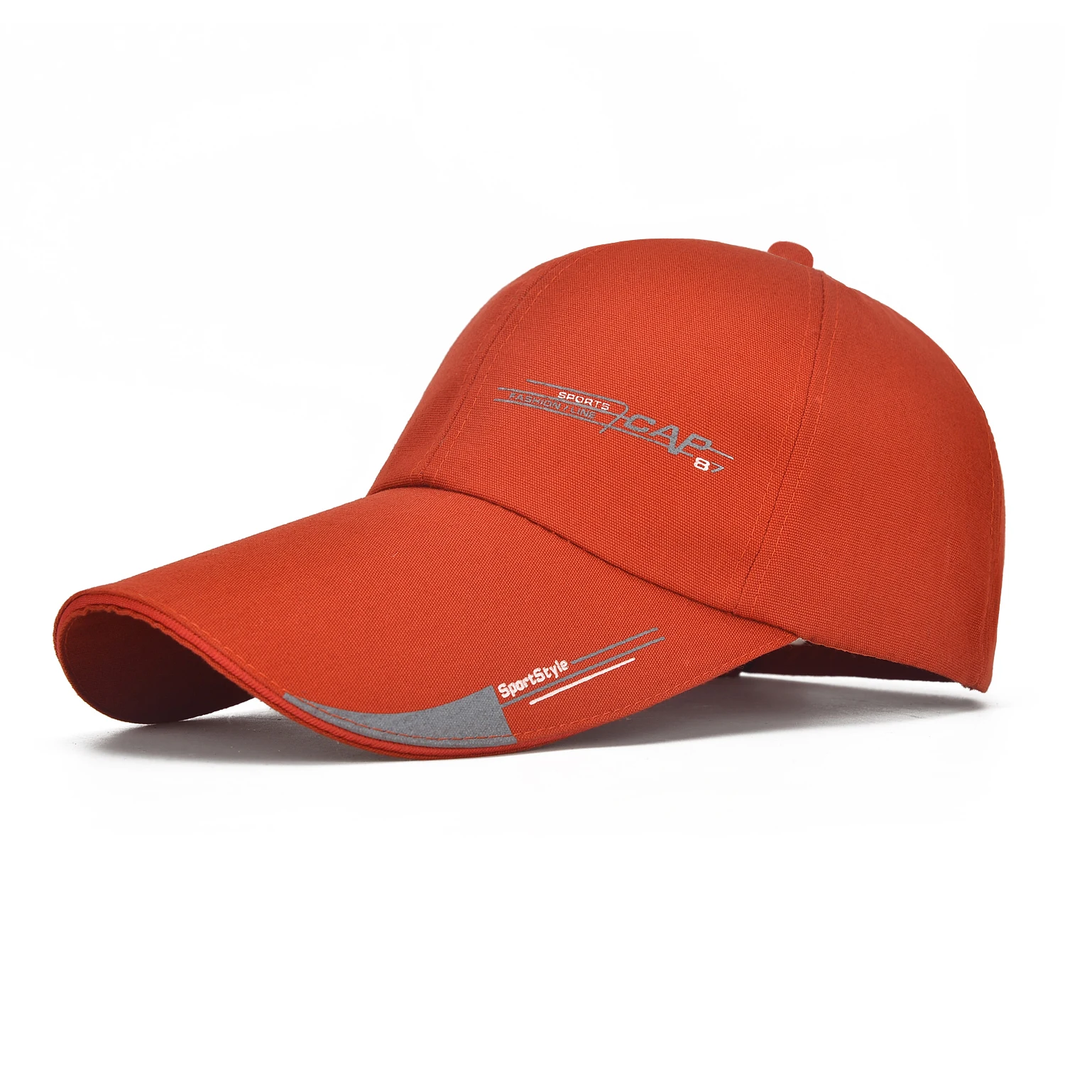 Men Summer Sports Fishing Cap Plate Solid Color Cap Long Visor Brim Shade Snapback Golf hat Sport Pxg New Golf Hats Golf Visor - Цвет: Red