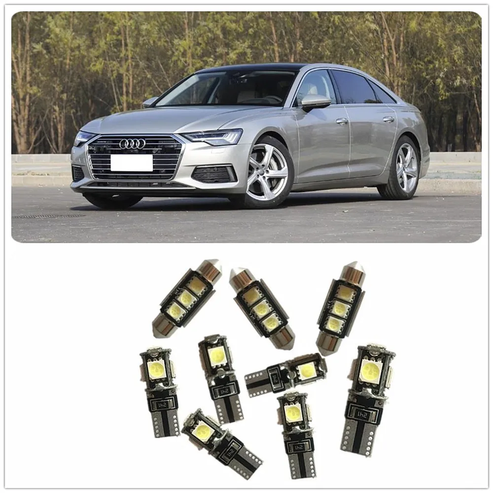 9 шт. Белый светодиодный комплект освещения для салона посылка AUDI A1 A3 A4 A6 A8 Q3 Q5 Q7
