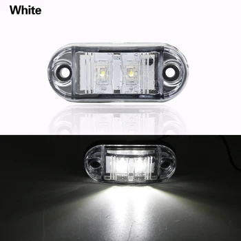 

2Pcs/Set White 12V LED Car Side Marker Tail Light 24V Trailer Truck Lamp 66*28*18mm Auto Side Marker Lights Accessories