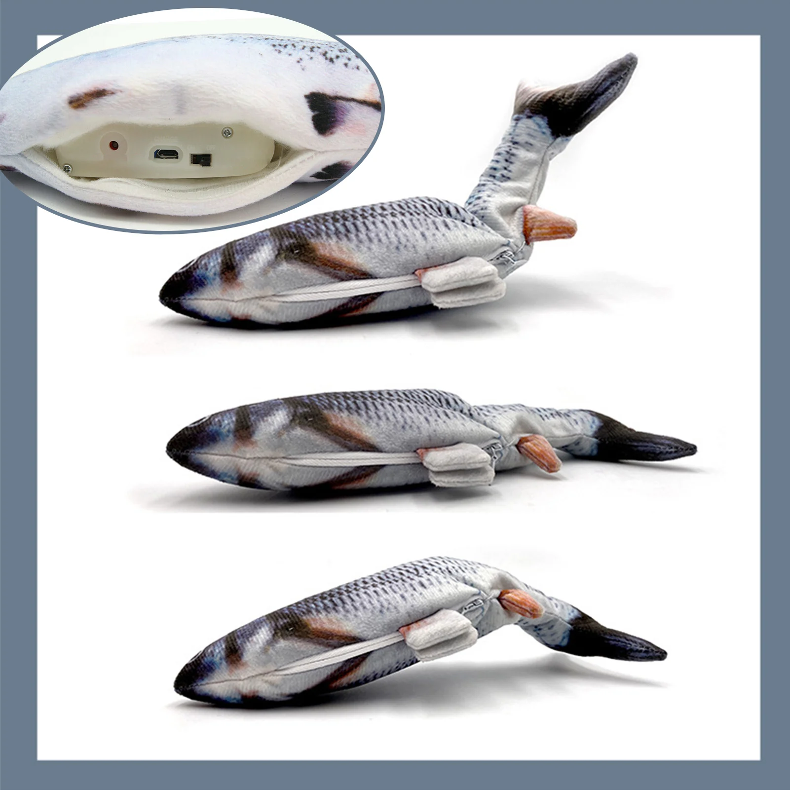 30CM gatto giocattolo pesce USB ricarica elettrica simulazione danza salto in movimento Floppy pesce gatto giocattolo per gatti giocattoli interattivi