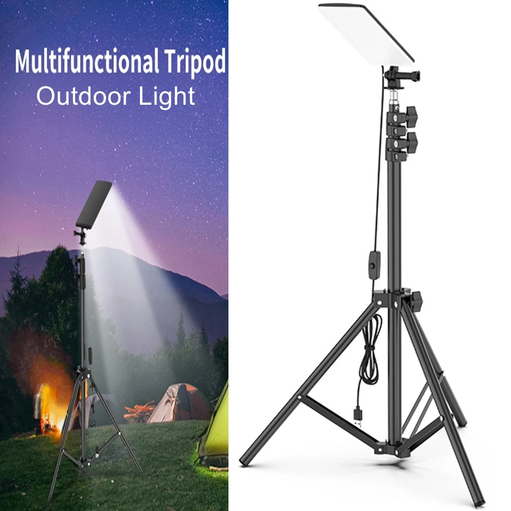 Portable Camping Light,LED Work Lights with Stand,Telescoping Tripod  Outdoor Light & Camp Light,Powered by USB DC 5V,Camping Hook Includes