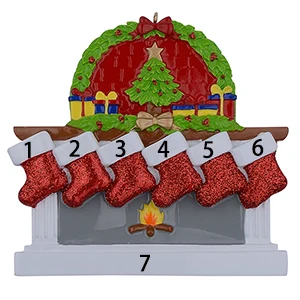 Смола камин блестящие чулки семья из 3 рождественские украшения персонализированные подарки написать свое имя для праздничное украшение для дома - Цвет: Family of 6