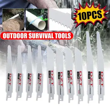 

10Pcs Reciprocating Saw High Carbon Steel 6/8 Inch 6/10/18 TPI Blade for Wood Metal Cutting Tools Accessories