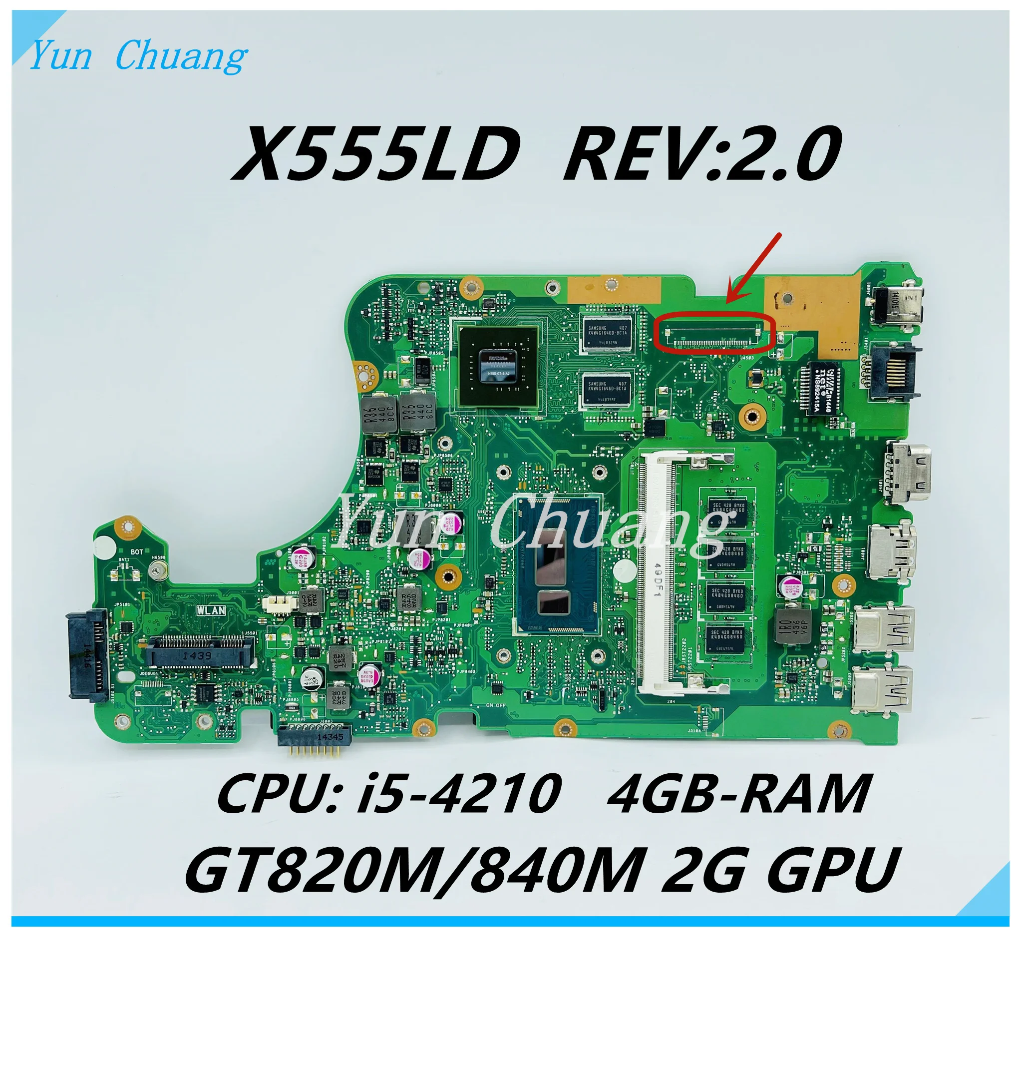 X555LD REV2.0 Laptop Motherboard For Asus F555L K555L A555L X555L