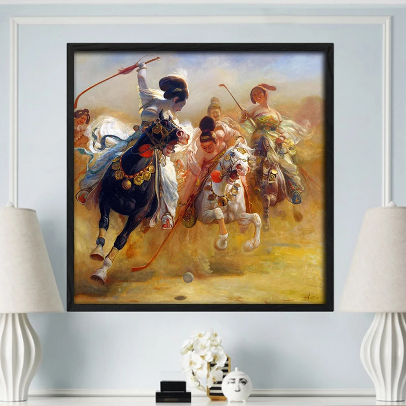 Play polo Китайский классический Декор для дома Живопись холст живопись плакат искусство Печать Фреска гостиная