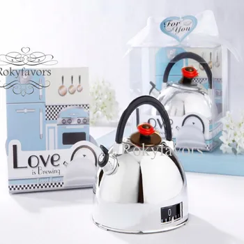 

10PCS "Love is Brewing" Teapot Timer in Classic Retro Gift Box Wedding Favors Party Gifts Anniversary Keepsake Supplies