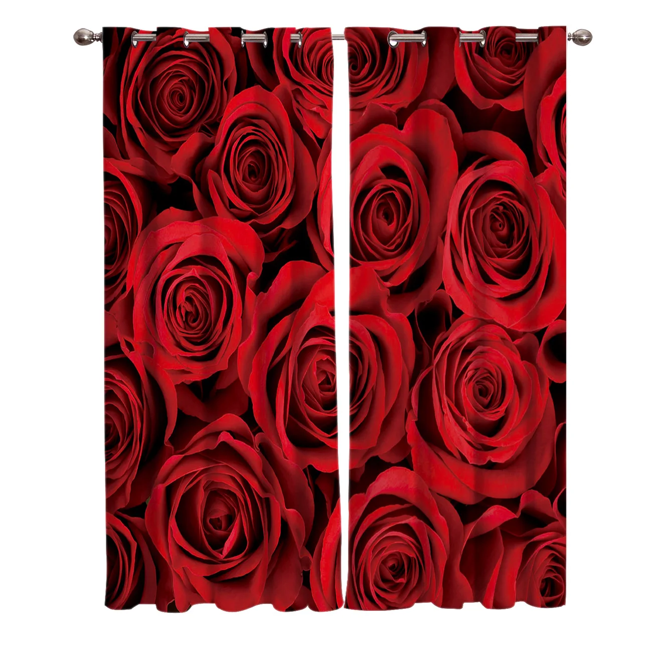 Оконные занавески с красным цветком розы, занавески для спальни, занавески для улицы, занавески для детей