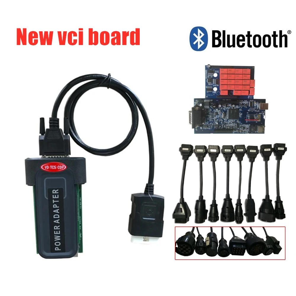 with bluetooth DHL+ новейшее программное обеспечение 2016R0 keygen VD TCS C-D-P с Bluetooth obd2 сканирование для автомобиля грузовик диагностический инструмент+ 8 шт. грузовых кабелей - Цвет: with bluetooth