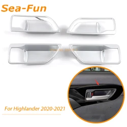 Garniture de porte intérieure de bol pour Toyota Highlander 2020 2021 2022, cadre décoratif, accessoires intérieurs en ABS chromé 