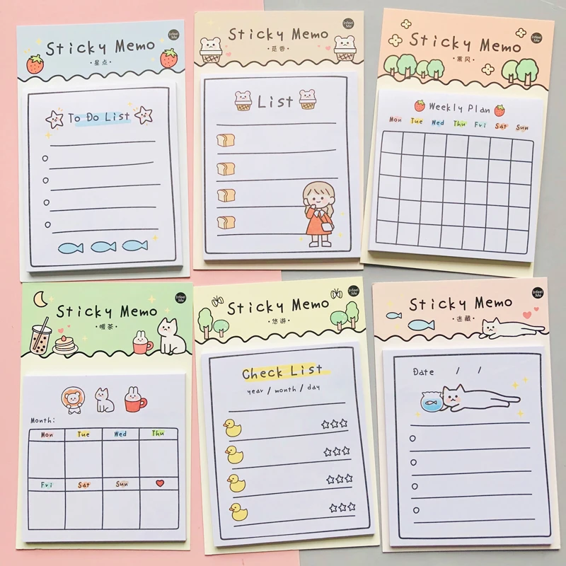 30 Sheets Sunny Day Weekly Plan To Do List Sticky Note Memo Pads Stationery Notepad Memo Pads Aliexpress