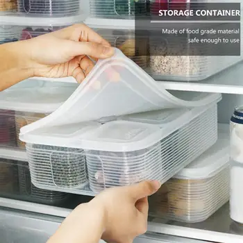 

1 Set 7 Pcs Square Food Storage Containers with Lids Kitchen Boxes (White)