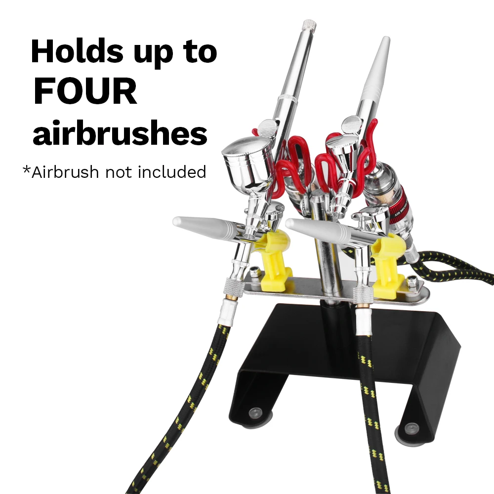 Professional Airbrush Holder Clamp-on Stand Kit 4 Mount Spray Gun Tabletop Bench Station for Airbrush 360 Degree Swivel Tilt Set 5