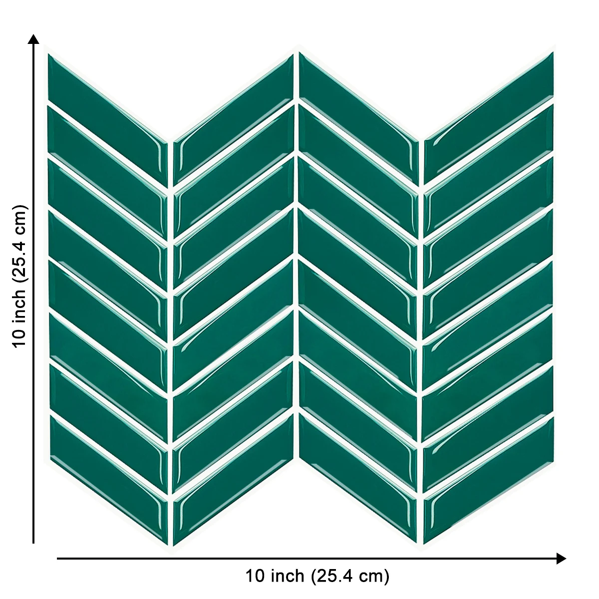 1.2mm 3d Effect Green Herringbone Waterproof Wall Sticker Kitchen Splash Baffle Peel And Stick Tiles Easy To Install | Дом и сад