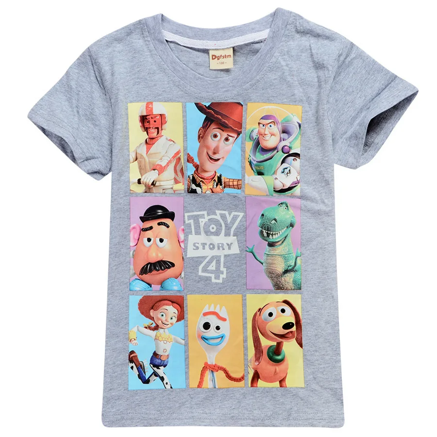 Summer T-Shirt for Girls Boys Cotton Buzz and Woody Kids T Shirt Children's Tshirt Baby Boy Clothes Tops Tees Toy Story 4