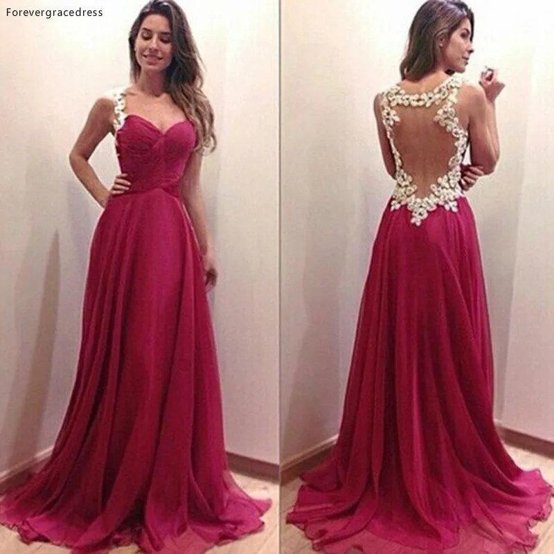 

Beautiful Fuchsia Colour Prom Dress For Sale Chiffon Party Gown