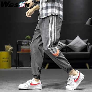 

Wbson Striped Harem Pants Mens 2020 Hip Hop Printed Color Block Casual Joggers Sweatpants Trousers Male Streetwear DCG903