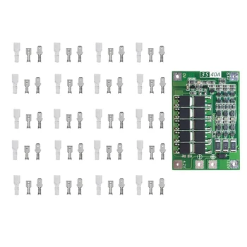 

200Pcs 4.8Mm Wire Connectors Crimp Terminals Female/Male & 1Pcs 3S 40A Lithium Battery Charger Protection Board Pcb