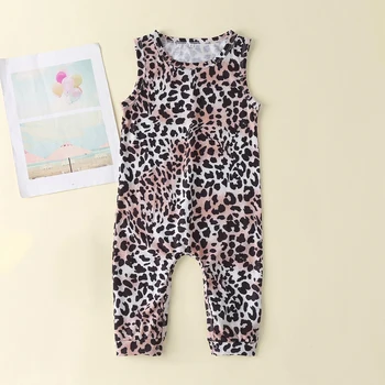 

Newborn Kids Pure Rompers T-shirts Leopard Print Fashion Girl Clothes Set for Children Walking Leaning Accessories