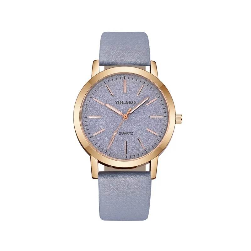 light blue watch 1PC Fashion Women Watches Ladies Watch Simple Leather Analog Quartz Wrist Quartz Clock for Womens Montre Femme - Цвет: light blue watch