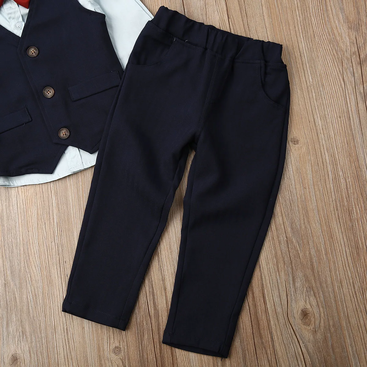 Детская одежда Одежда для маленьких джентльменов, одежда для мальчиков хлопковый топ+ штаны, костюмы со смокингом, изысканные наряды для мальчиков детская одежда Детский комплект