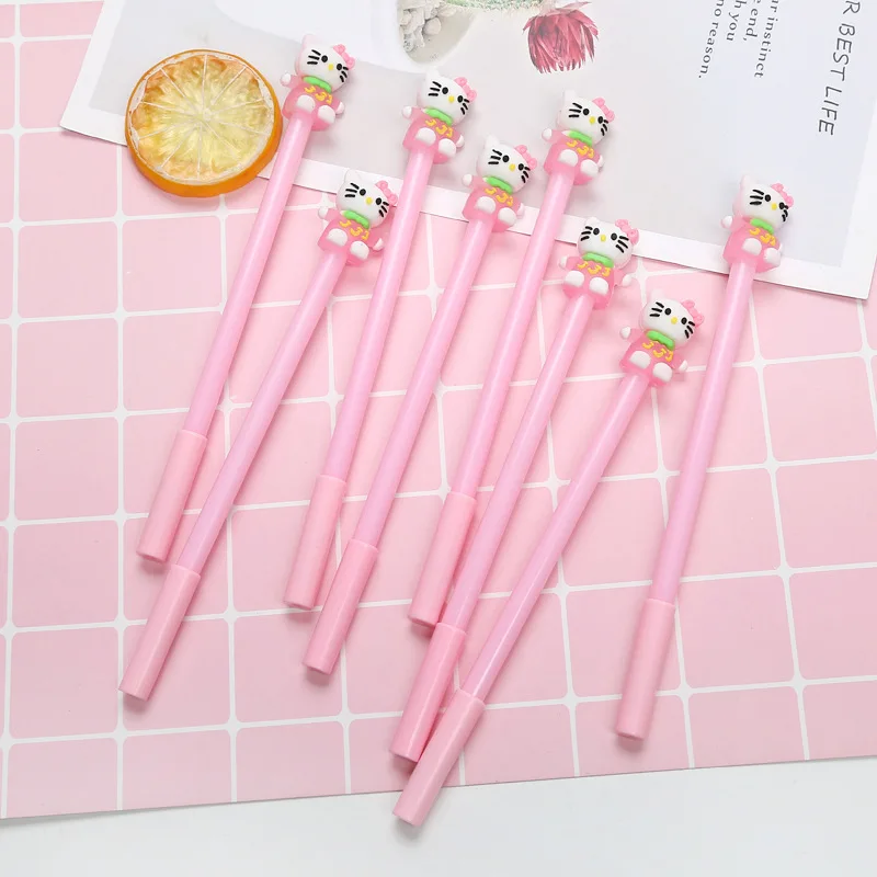 Мультфильм Hello Kitty Силиконовый гелевая ручка 0,5 мм черные чернила подписи ручка канцелярские принадлежности подарки