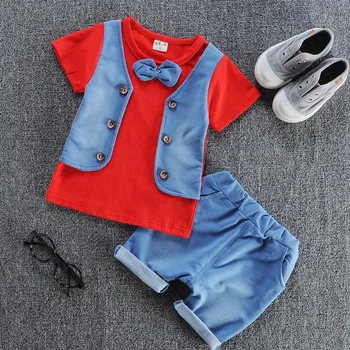 

Summer New Baby Boy Clothes Cotton Material Boys Clothing Set Toddler Boys Short Sleeved T-Shirts+Shorts Fashion Sport Suit Set