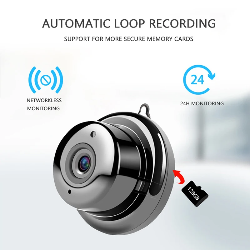 Беспроводная мини IP камера с Wi Fi HD 1080P инфракрасное ночное видение безопасность