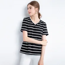 Лето, стиль, Европа и Америка, женское платье, модная полосатая футболка с коротким рукавом, женская мода, большой размер