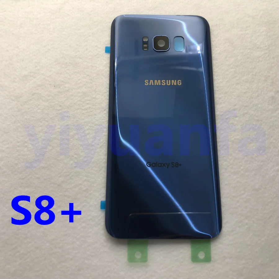 Samsung задняя Батарея Крышка для samsung Galaxy S8 G950 SM-G950F G950FD S8 плюс S8+ G955 SM-G955F G955FD сзади Стекло чехол - Цвет: S8 Plus  blue