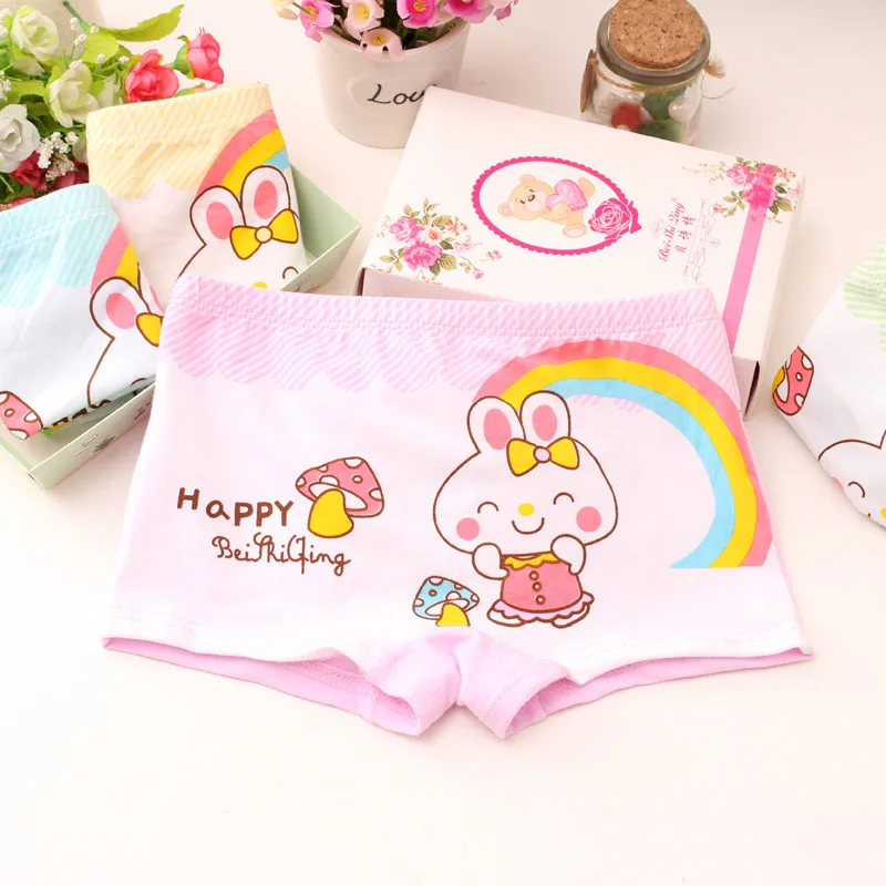random color 6pcs 6 шт.; детские трусы для девочек; детские мягкие хлопковые трусы-боксеры; нижнее белье с милыми рисунками; трусы для девочек; дышащие трусы - Цвет: random color 6pcs