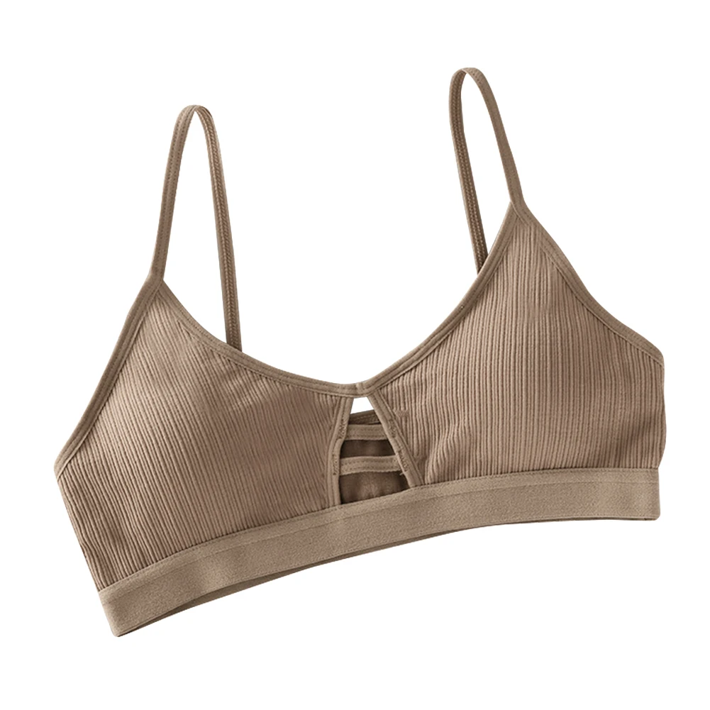 Женщины Леди Бюстгальтер Bralette сплошной цвет дышащий эластичный полые Мягкие Нижнее белье-MX8 - Цвет: As shown
