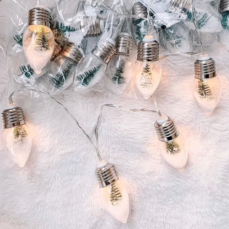 

Christmas Tree LED Light Snowflake Light Snow Globe Light Strings Holiday Decoration Lighting Christmas Lamp For Home Party