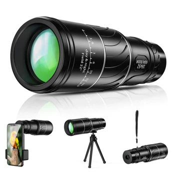 

Monocular Telescope, 16x52 High Power BAK4 HD Monocular with Smartphone Holder Tripod for Adults Waterproof Night Vision