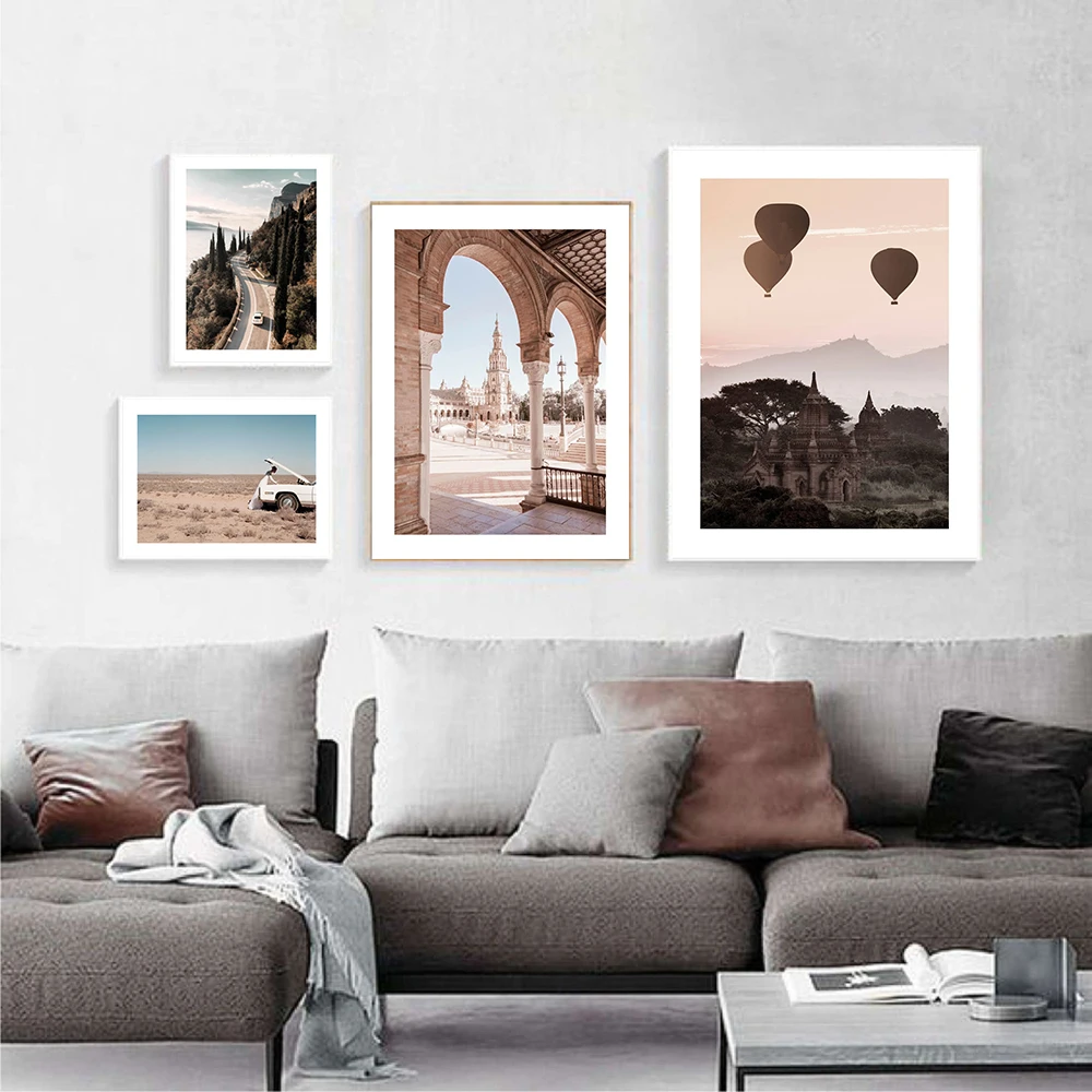 Nordic-Landscape-Poster-Prints-Canvas-Painting-Spain-Square-Sicilian-Door-Lake-Garda-Wall-Art-Picture-For