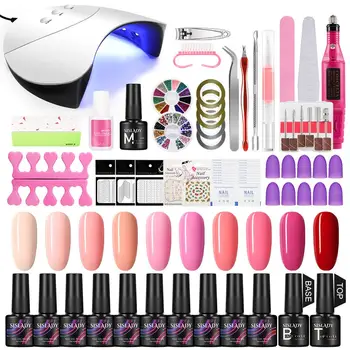 

SISLADY Soak Off Manicure Set Gel Nail Polish For Nail Art Tools Nail Set UV LED Lamp Dryer With Nail Gel Polish Kit