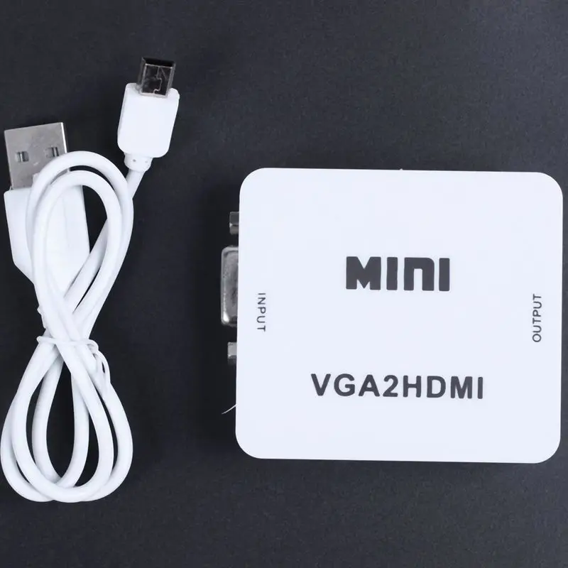 1080P Audio VGA to HDMI HD HDTV Video Converter Box Adapter for PC Laptop DVD