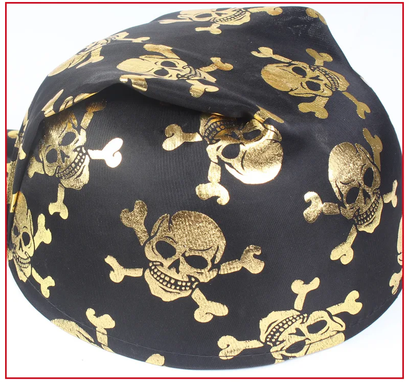 Halloween Gold Pirate Cap Caribbean Pirate Captain round Cap Silver Pirate yan chu mao Pirate Accessories