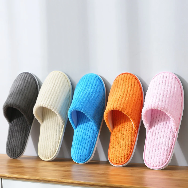 memory foam indoor slippers 5 Pairs Winter Slippers Men Women  Hotel Disposable Slides Home Travel Sandals Hospitality Footwear One Size on Sale best indoor shoes for support