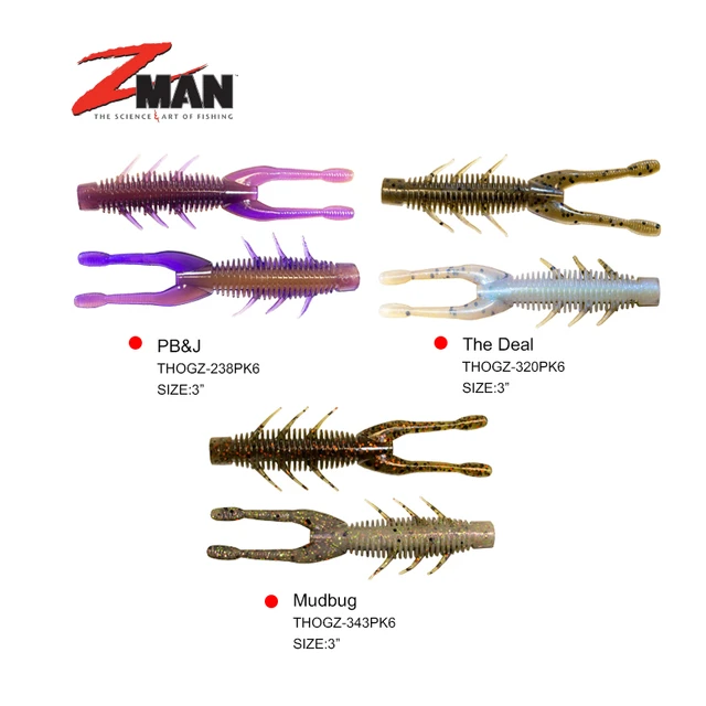 Original ZMAN TRD HOGZ Soft Fishing Lures 7.6cm 6pcs/bag 6 Colors