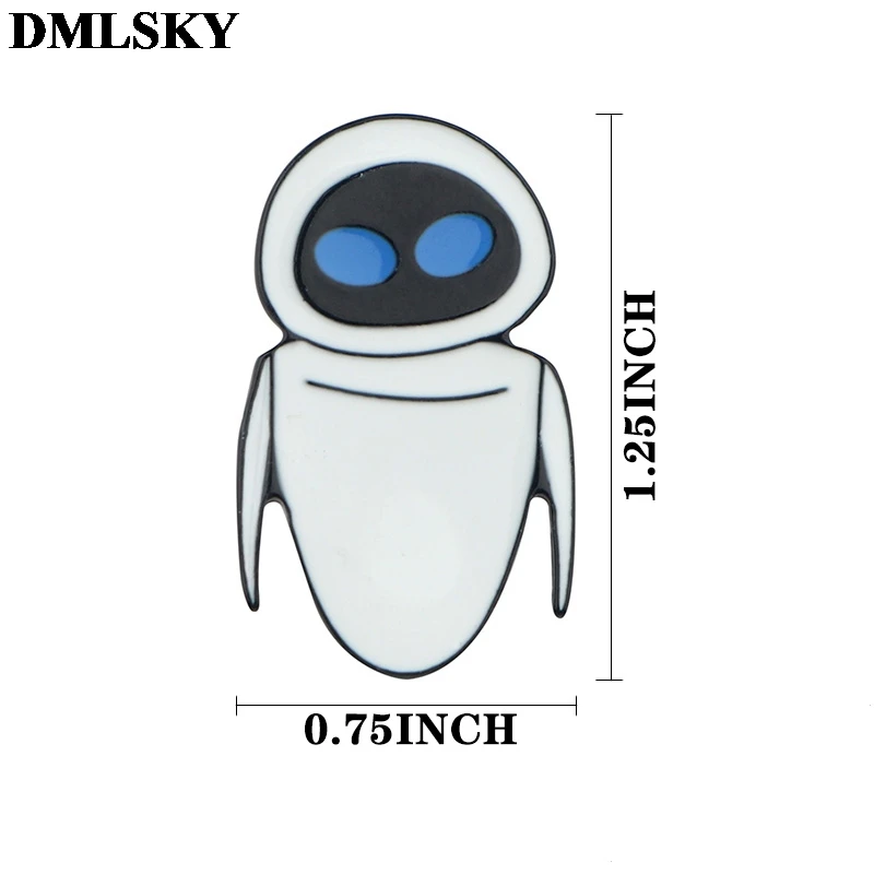 DMLSKY Wall-e Eva персональная брошка мультфильм Металлическая Булавка для женщин мужчин рюкзак булавка Одежда булавки значок шапка булавка Шарм ювелирные изделия M3987