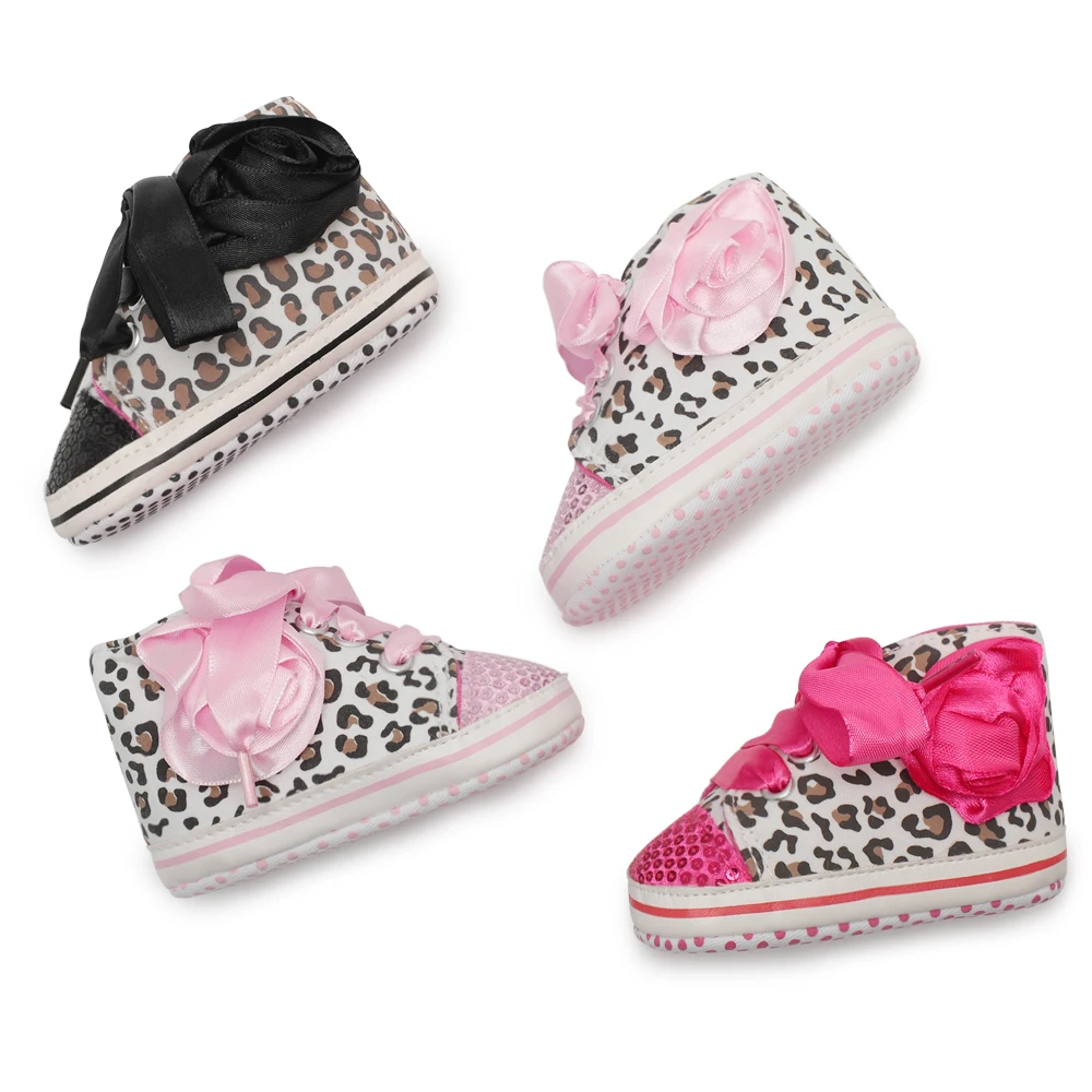 Розовый сатиновый ремешок bling детская обувь для девочек детские пинетки новорожденных платье обувь leapord повседневная обувь для малышей Первые ходунки