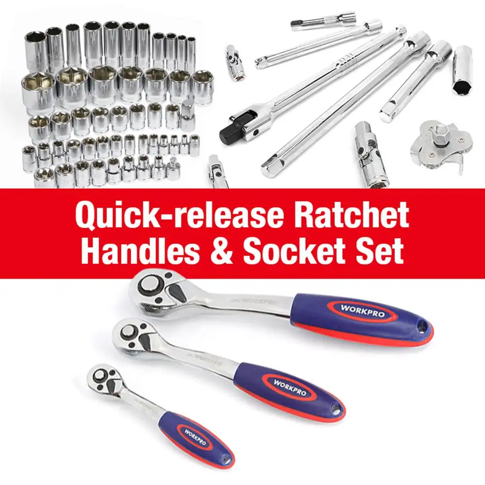 WORKPRO 123PC Набор инструментов для ремонта автомобиля набор механических отвертки