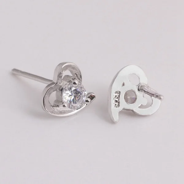 Покрытый 18K комплект Platinum Heart набор с инкрустацией стразами 925 пробы набор сделан медный Белый позолоченный набор