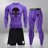 Gym Fitness Clothes Running Jogging Sport Wear Workout Tights Compression Sports Suit 3 Pcs/Set Mens Thermal Underwear 2