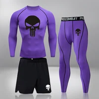 Gym Fitness Clothes Running Jogging Sport Wear Workout Tights Compression Sports Suit 3 Pcs/Set Mens Thermal Underwear 2