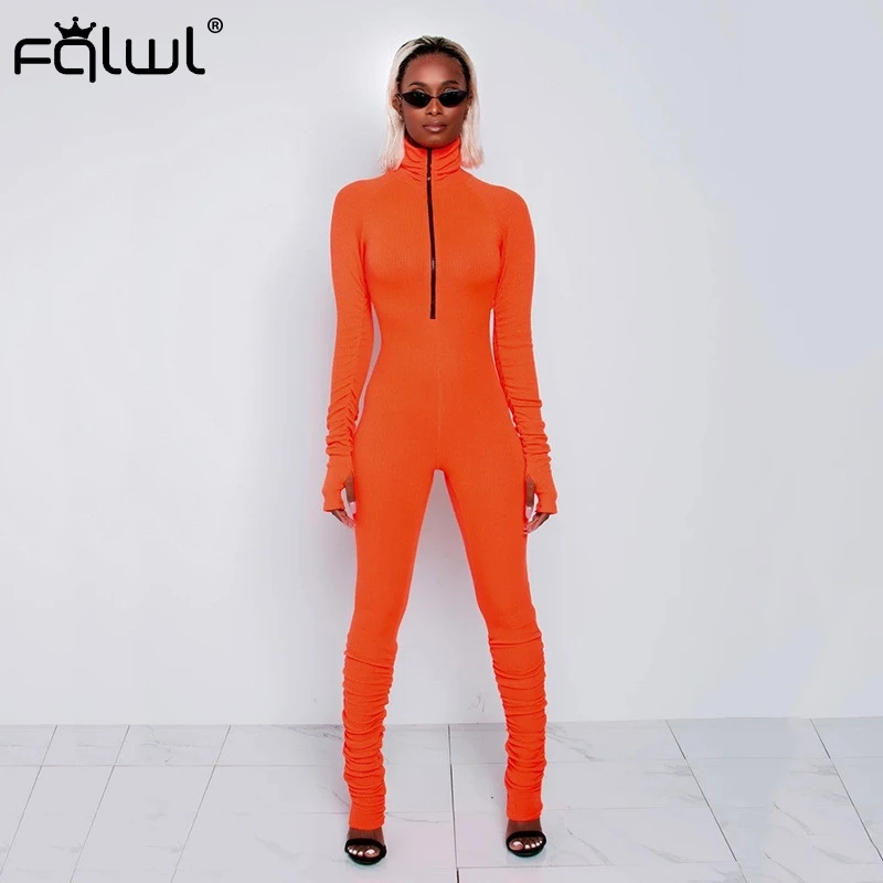 FQLWL Ribbed Knitted White Balck Bodycon Jumpsuit Women Overalls Zipper Sexy Romper Women Ladies Long Sleeve Jumpsuits Female FQLWL Ribbed Knitted White Balck Bodycon Jumpsuit Women Overalls Zipper Sexy Romper Women Ladies Long Sleeve Jumpsuits Female