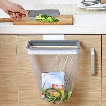 

Hands Free Trash Bag Holder Bracket Rack Hanging Holder Kitchen Shelf Hanging Garbage Bag Holder Kitchen Cupboard Stand