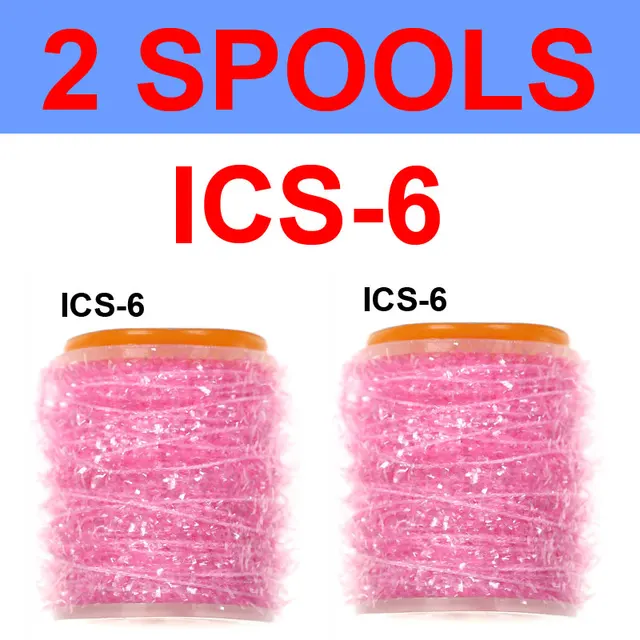 Vampfly 2 Spools Fishing Fly Tying Ice Chenille  Material For Knitting Streamer Fly Marabou Jig Ice Jig Flies Bass Pike Lures ICS6