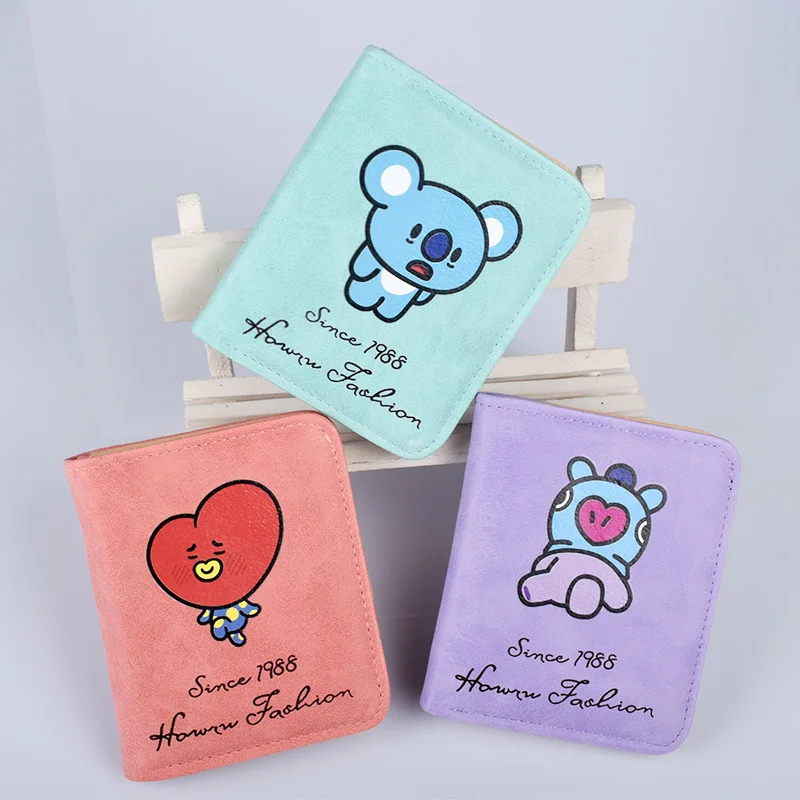 

HUGWISER Bomb-proof Youth Regiment Lovely Neighboring Assistant Ladies Short-money Wallet Student Card Bag pocket change Wallet