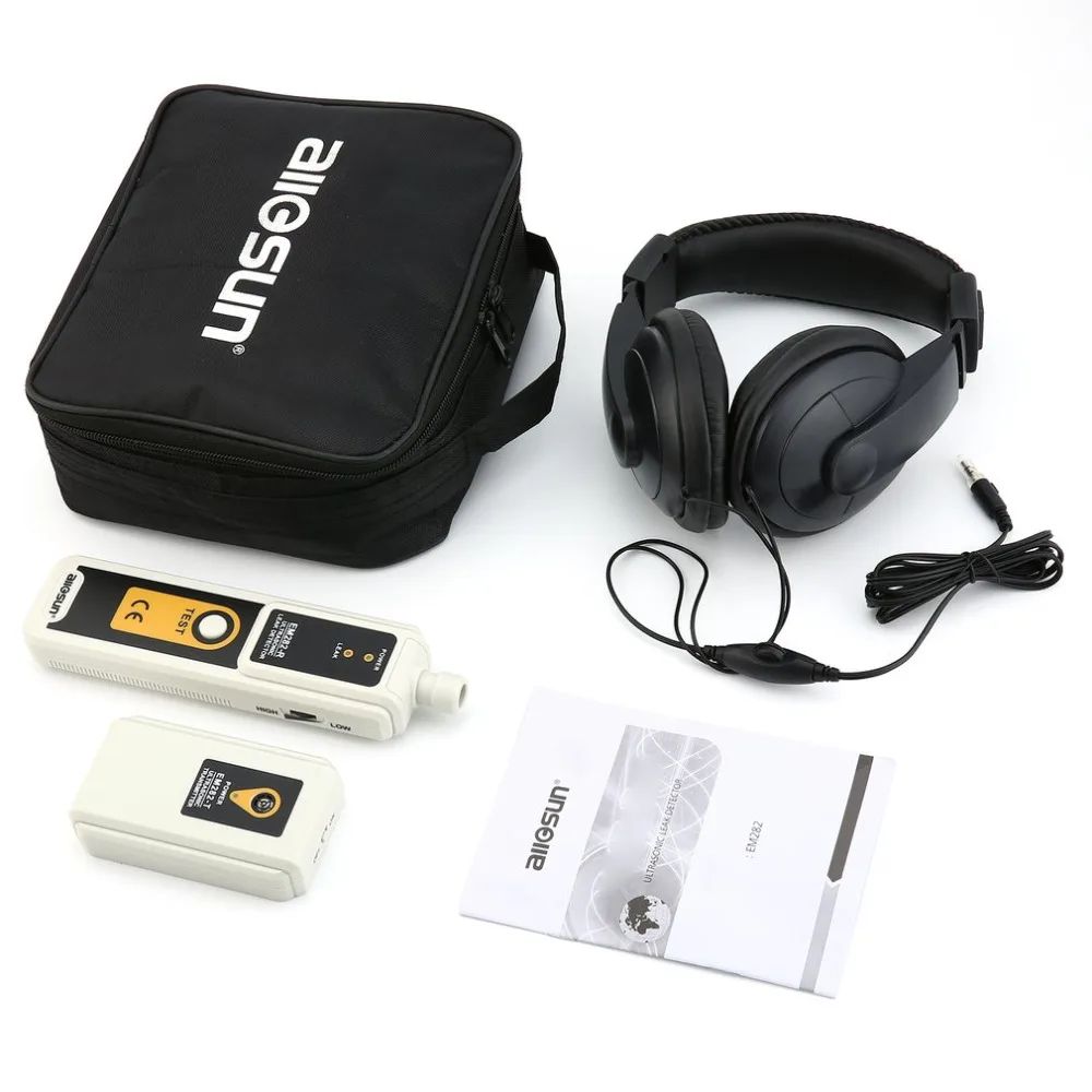 

Gas Leakage Detector Ultrasonic Leak Detector 40KHz Transmitter Reliable Detection Gas Liquid Leakage Monitor LED Indicator
